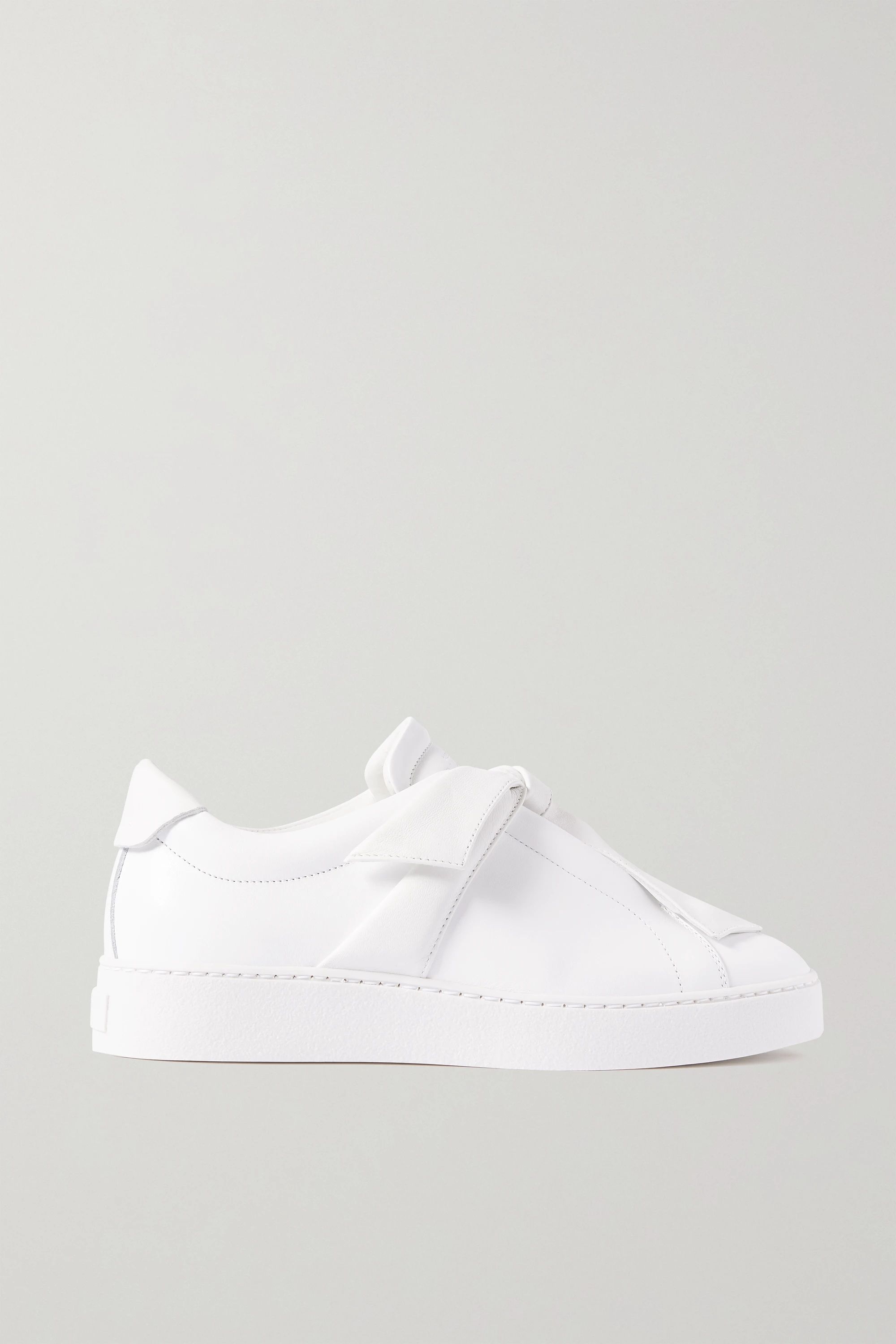 White Clarita bow-embellished leather slip-on sneakers | Alexandre Birman | NET-A-PORTER | NET-A-PORTER (US)