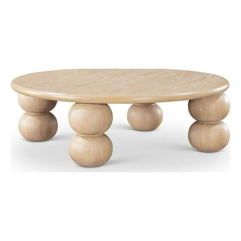 Meridian Furniture Kelvin Natural Wood And Oak Veneer Coffee Table | Walmart (US)