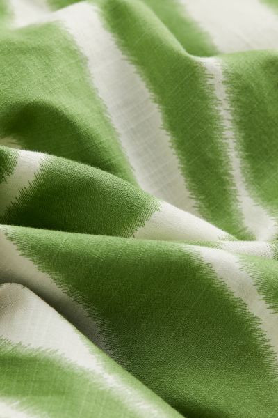 Drawstring-waist Dress - V-neck - 3/4 sleeve - Green/patterned - Ladies | H&M US | H&M (US + CA)