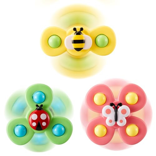 Spinner Toys for Babies Suction Spinners Baby|Suction Cup Spinning Toys for Toddlers 1-3|Toys for 1 Year Old Boy Baby Bath Toys for Kids Ages 1-3 | Amazon (US)