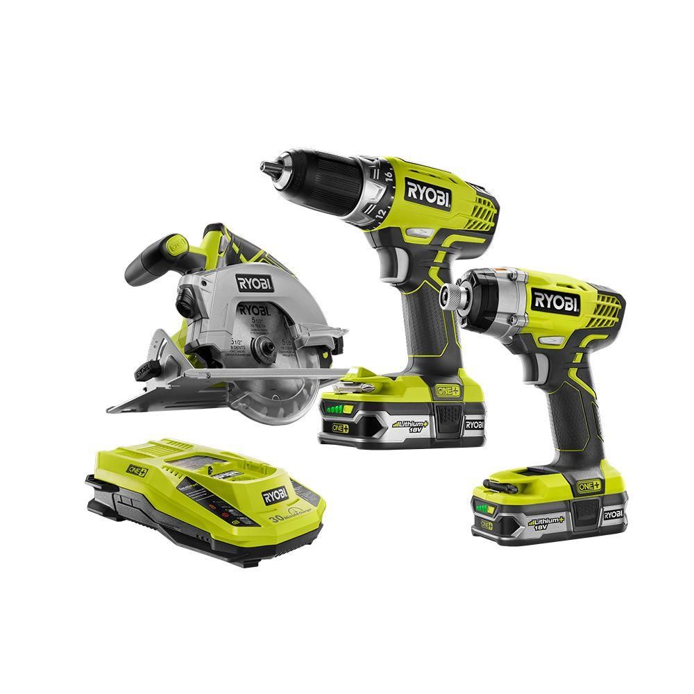 18-Volt ONE+ Lithium-Ion Cordless Combo Kit (3-Tool) | The Home Depot