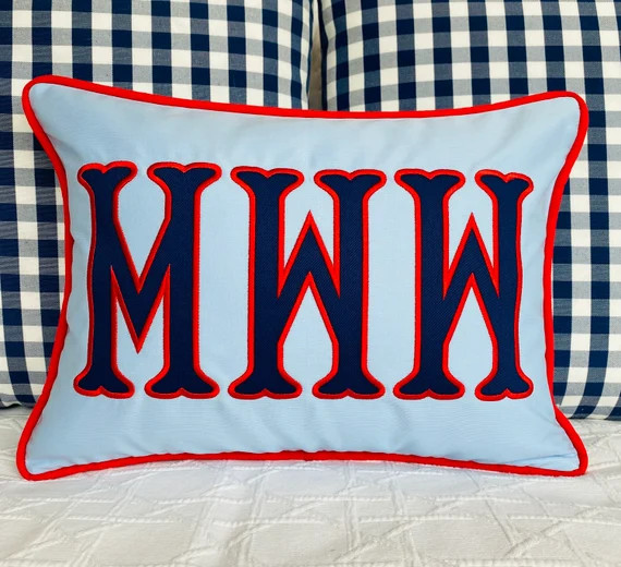 Applique Monogram Pillow Cover | Etsy | Etsy (US)