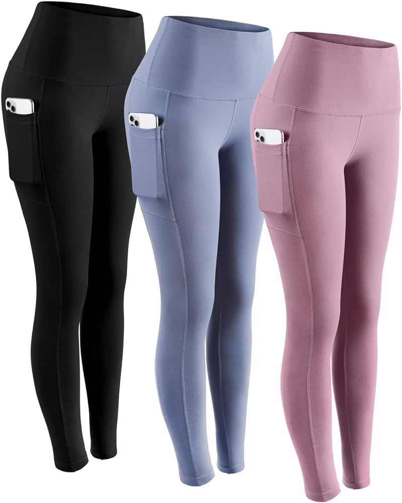 CHRLEISURE High Waisted Yoga Pants with Pockets for Women, Tummy Control Workout Running Leggings... | Amazon (US)