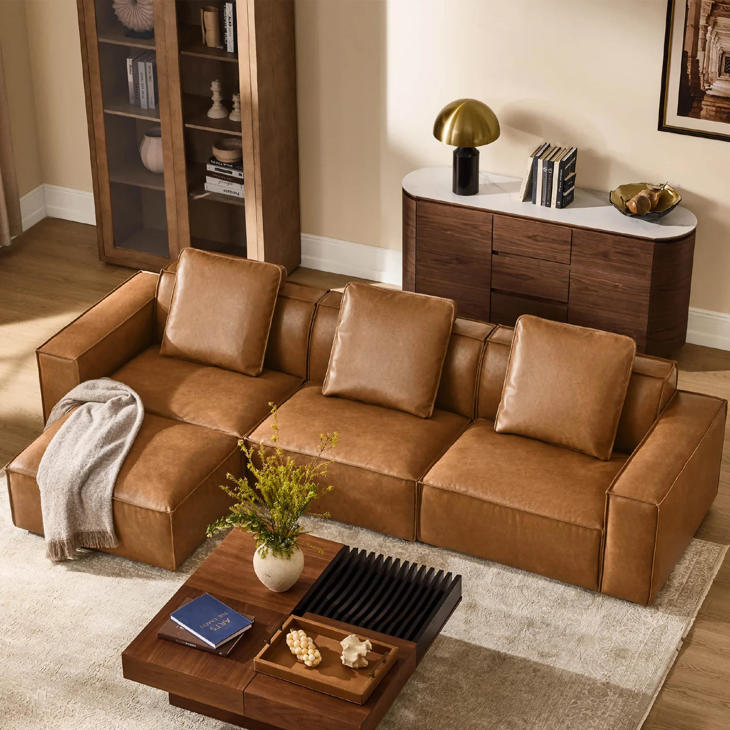 Isla Modern Refined Piping Feather-Soft 4 Seater Modular Sofa | Chita