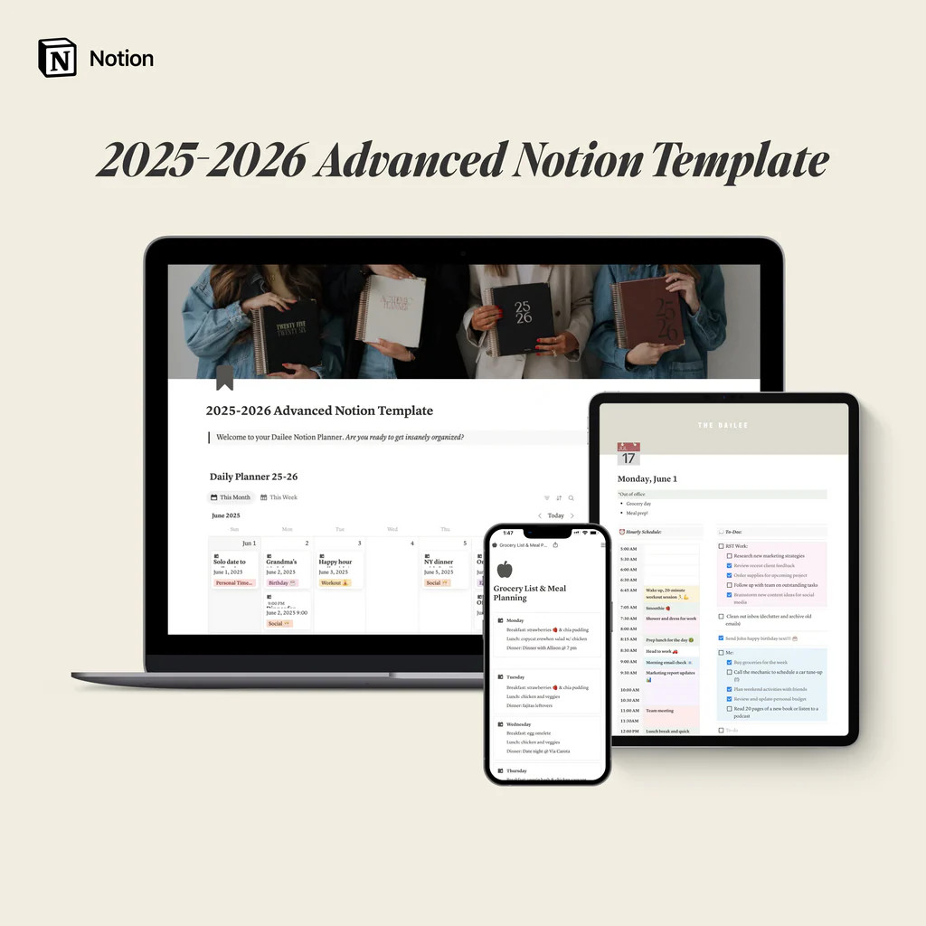 2025-2026 Advanced Notion Template | The Dailee
