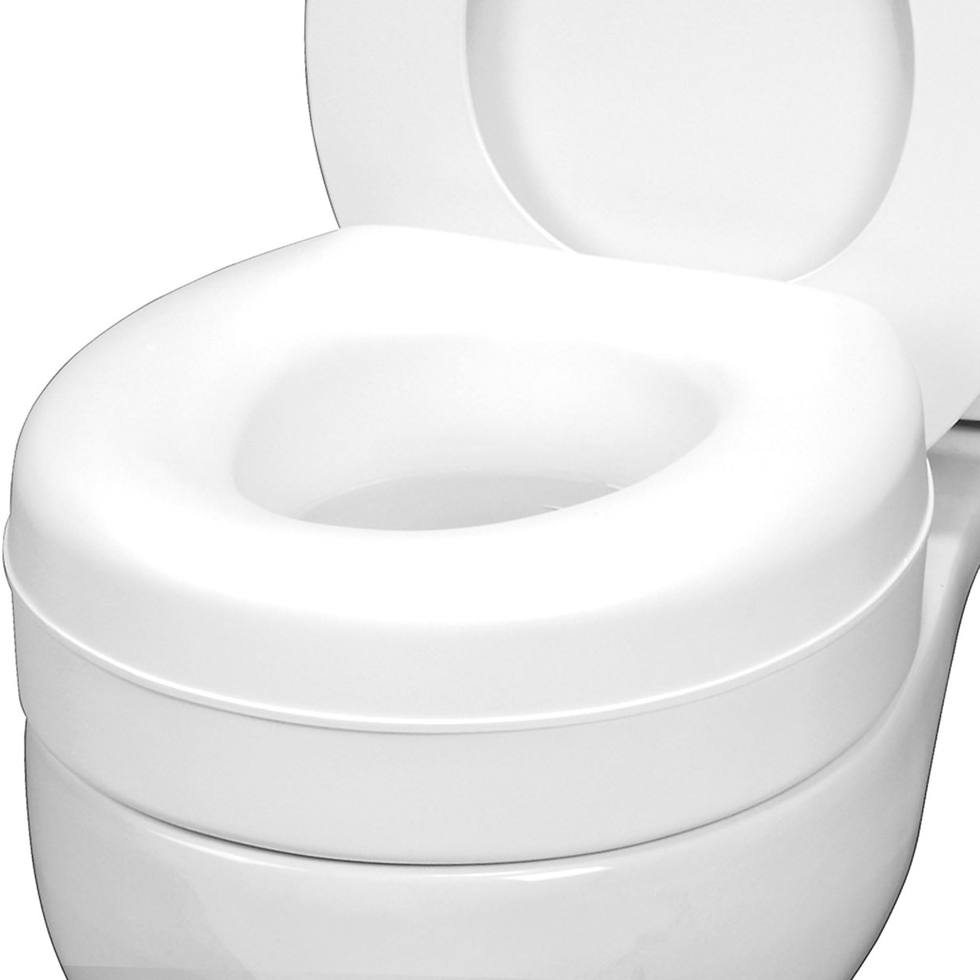 HealthSmart Enhanced Comfort 5" Raised (Round) Toilet Seat Riser 5 Slip Resistant Pads FSA/HSA Eligible Toilet Seat Risers for Seniors Padded Toilet Seat Elevation 15.7 x 15.2 x 6.1 | Amazon (US)