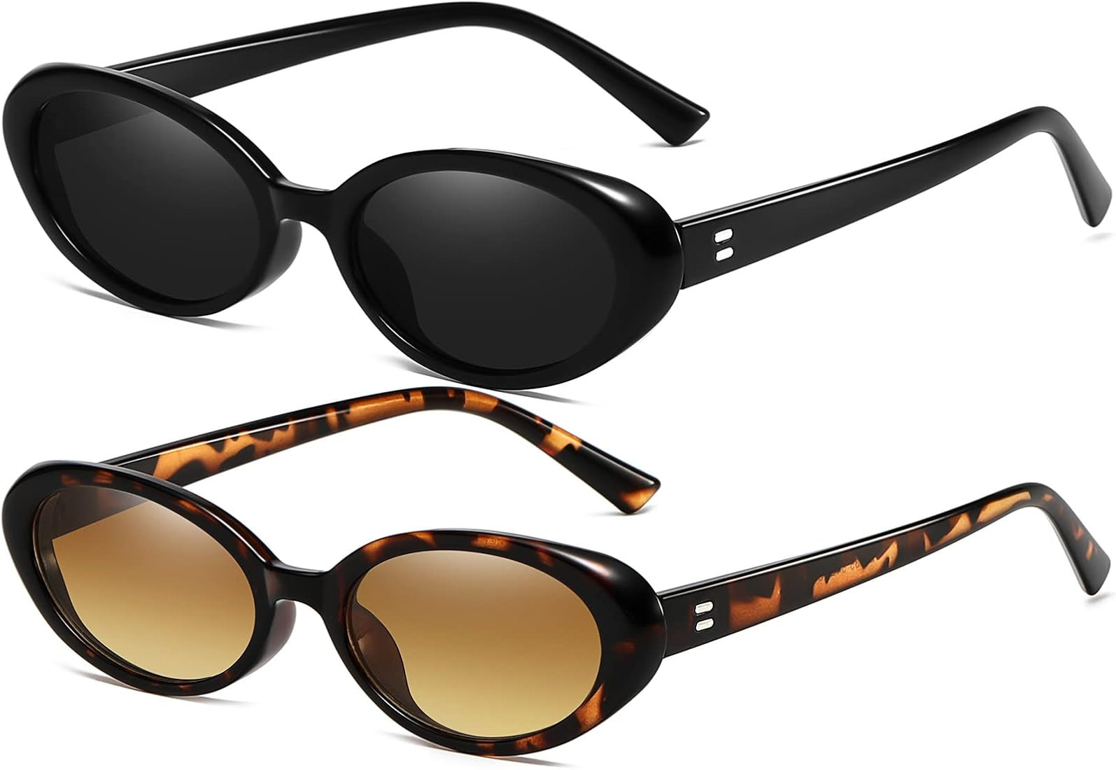 AIEYEZO Retro Oval Sunglasses for Women Fashion Small Oval Frame Sun Glasses 90s Vintage Style Sh... | Amazon (US)