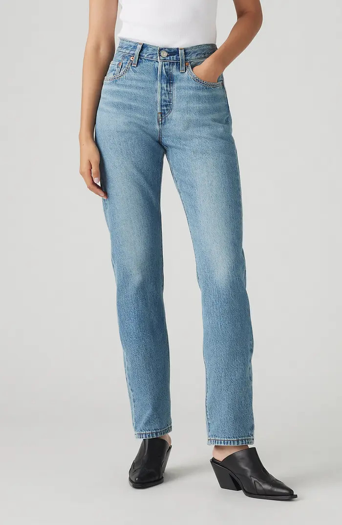 Levi's® 501® Stitch Detail High Waist Straight Leg Jeans | Nordstromrack | Nordstrom Rack