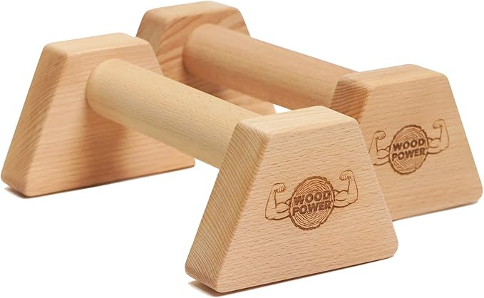 WOODPOWER® - PowerBars, Wooden Parallettes Push Up Bars, Joint-Friendly Beech Wood Calisthenics ... | Amazon (US)