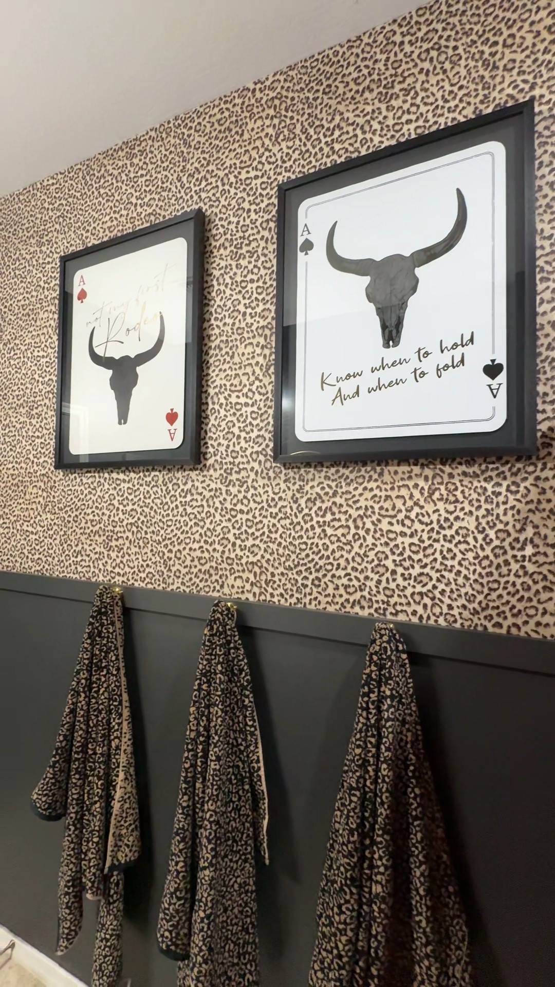 Leopard Print Bathroom Remodel! Was going for a retro Vegas vibe ✨ #retrobathroom #leopardprint #homegoodsfinds 

#LTKFindsUnder50 #LTKHome #LTKdayinmylife