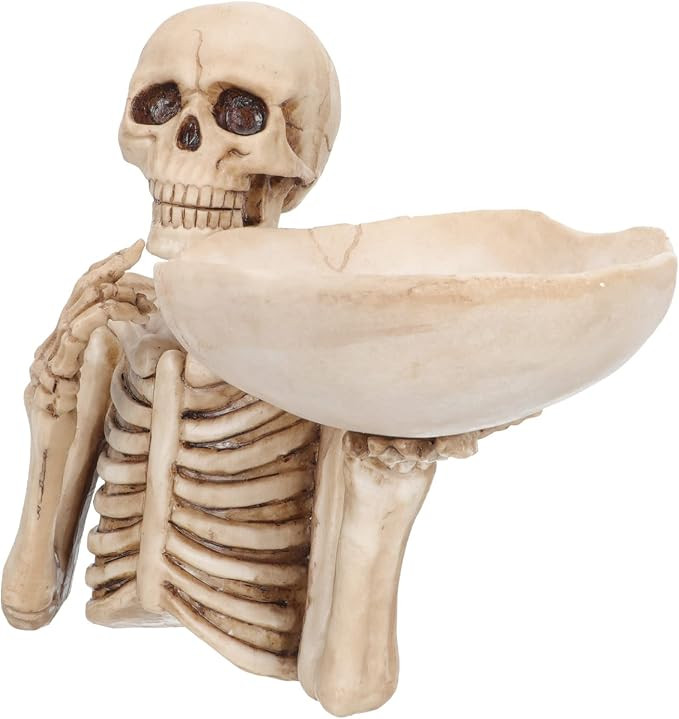DOITOOL Halloween Candy Bowl Halloween Candy Holder Skeleton Bowl Skull Fruit Tray Serving Tray D... | Amazon (US)