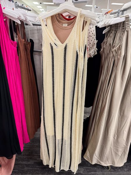 20% off Target dresses / Target Women's Open Work Maxi Sundress - A New Day™ Cream/Black Striped / crochet dress / vacation dress / resort wear 

#LTKSaleAlert #LTKTravel #LTKFindsUnder50