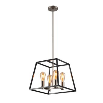 Cedar Hill  4-Light Black Farmhouse Square Pendant Light | Lowe's