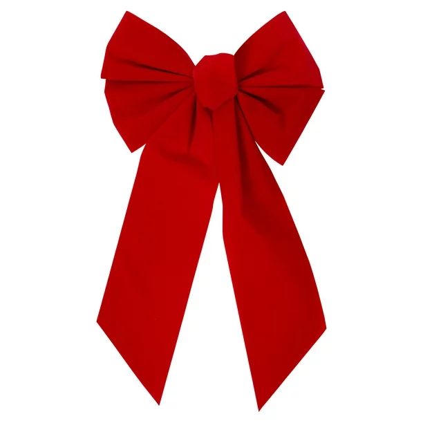 Holiday Time Red Velvet Long Tail Wreath Bow, 19.5" | Walmart (US)
