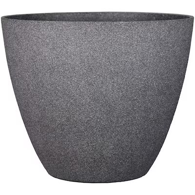 allen + roth Large (25-65-Quart) 16.37-in W x 14.34-in H Grey Resin Planter with Drainage Holes L... | Lowe's