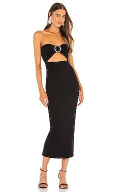 Michael Costello x REVOLVE Erin Midi Dress in Black from Revolve.com | Revolve Clothing (Global)