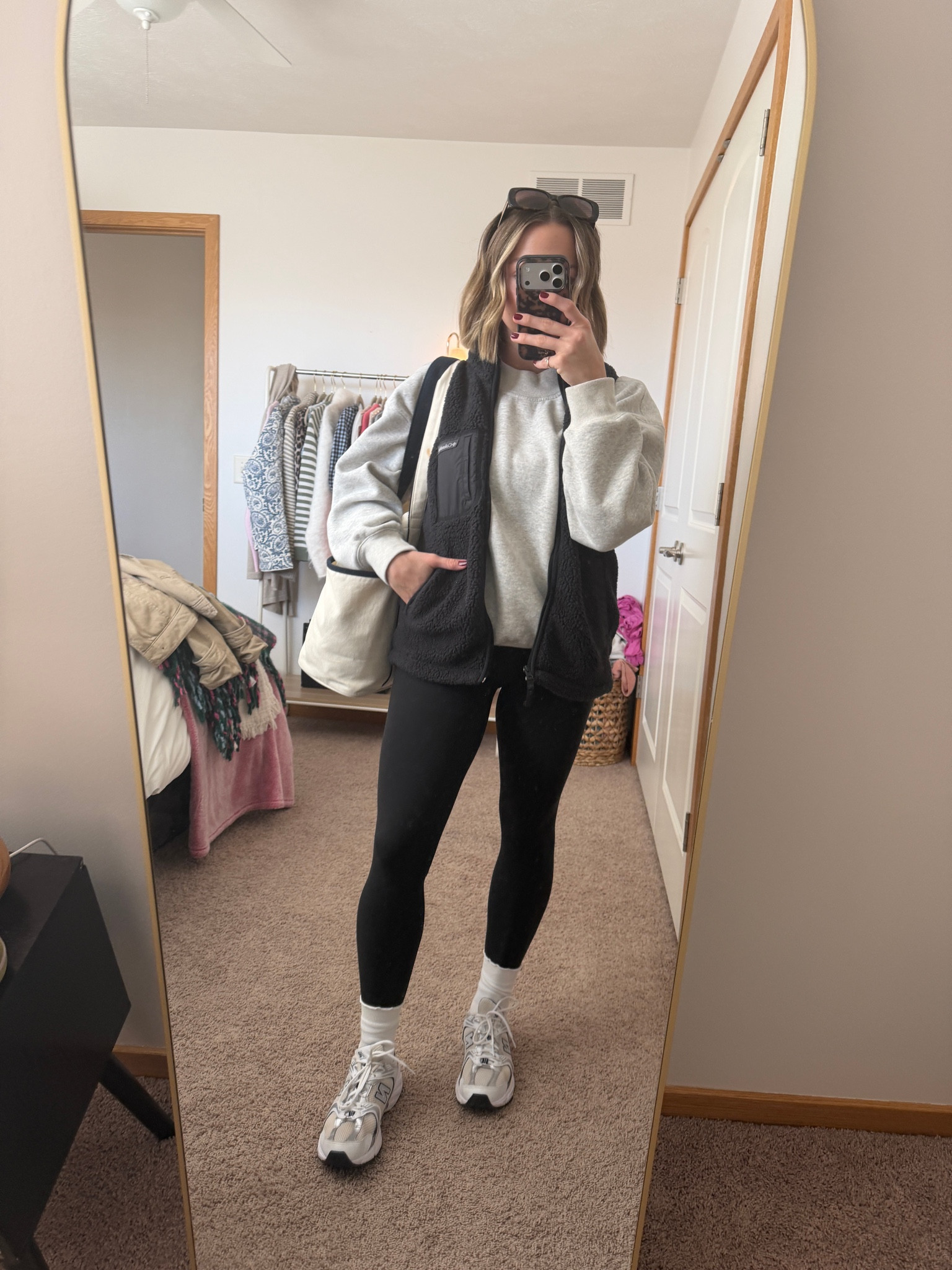 out & about! Abercrombie Mock Neck, Lululemon leggings, Colombia vest, New Balance 530s | Activewear | Short Girl Style 

#LTKSeasonal #LTKActive