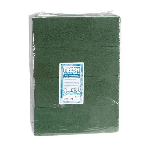 Big Value Green Fresh/Wet Floral Foam: 3 x 4 x 9 inch Blocks, 4 pack | Walmart (US)