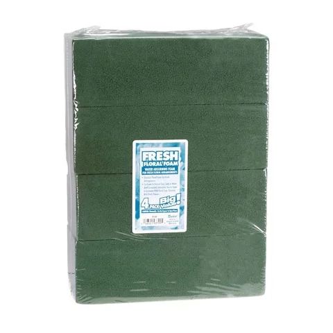 Big Value Green Fresh/Wet Floral Foam: 3 x 4 x 9 inch Blocks, 4 pack | Walmart (US)