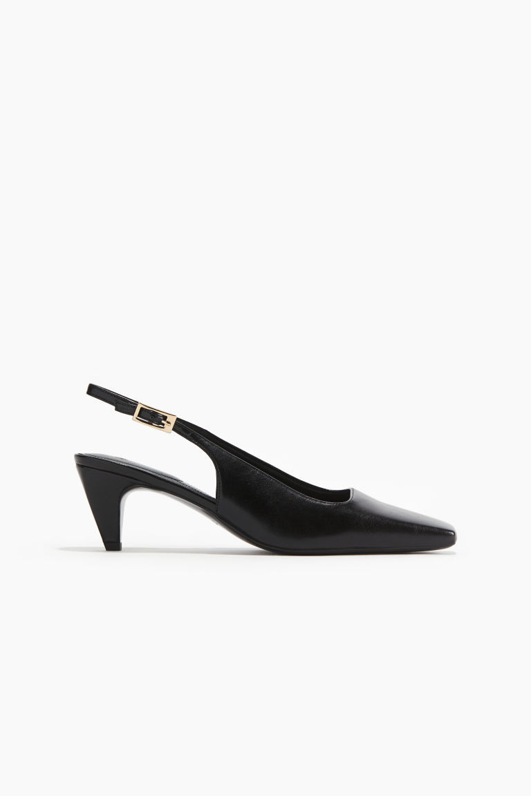 H & M - Chisel-Toe Slingback Pumps - Black | H&M (US + CA)