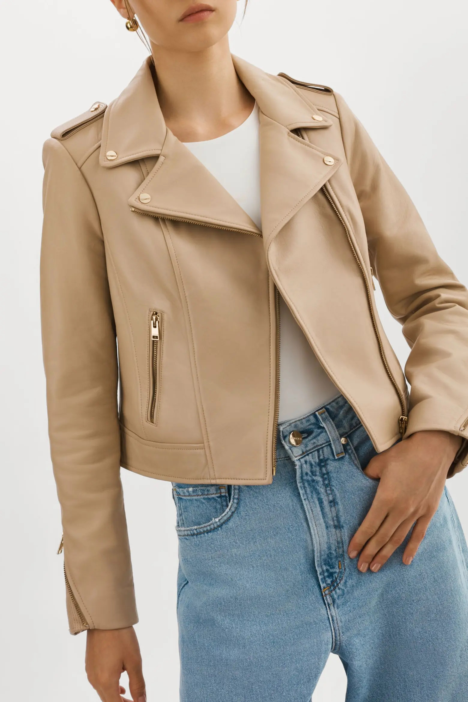 DONNA GOLD | Iconic Leather Biker Jacket (Women) | Nordstrom | Nordstrom