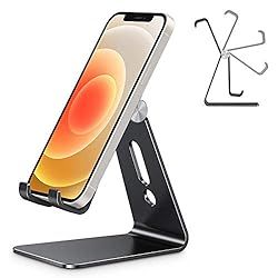 Adjustable Cell Phone Stand, OMOTON C2 Aluminum Desktop Phone Holder Dock Compatible with iPhone ... | Amazon (US)