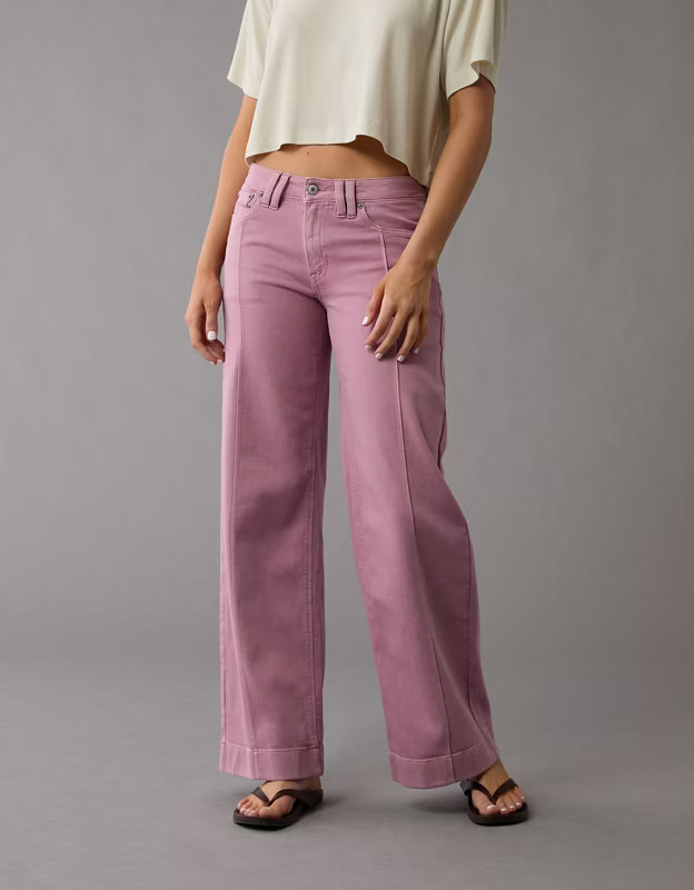 AE Dreamy Drape Stretch Low-Rise Baggy Wide-Leg Pant | American Eagle Outfitters (US & CA)