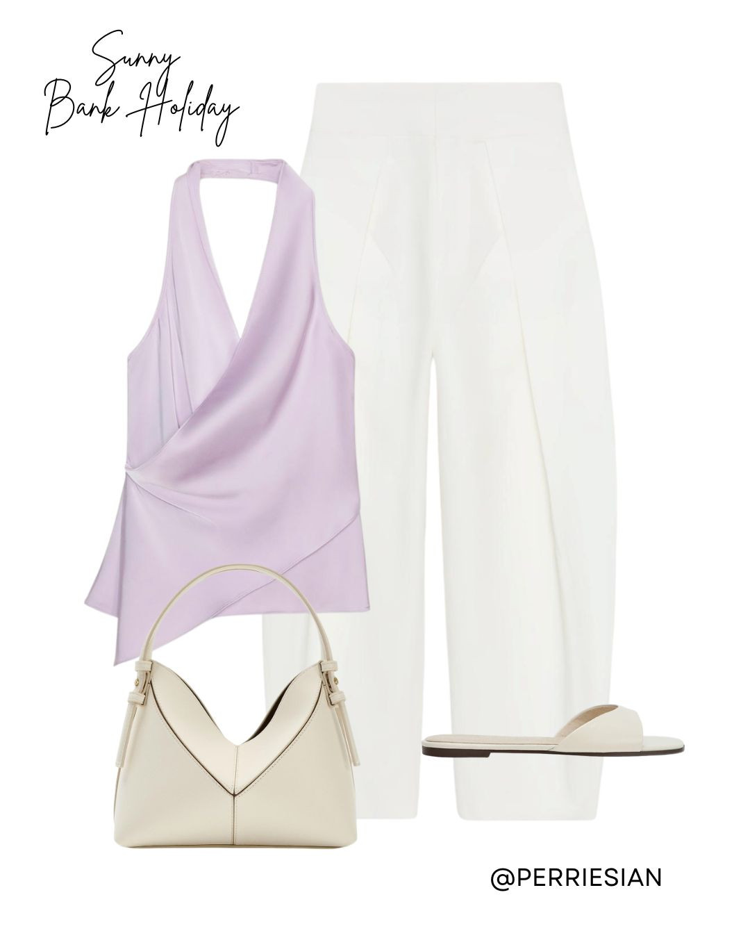 Sunny Bank Holiday Outfit for Day Drinks! 💜 

Lilac Halterneck Top, Balloon Trousers, Cream Shoulder Bag, White Slide Sandals, Sunny Bank Holiday Outfit, Pastel Evening Look, Minimal Chic Outfit, Glam Styling, Holiday Dinner Outfit, Neutral Accessories, Elevated Summer Look

#LTKuk #LTKspring #LTKsummer