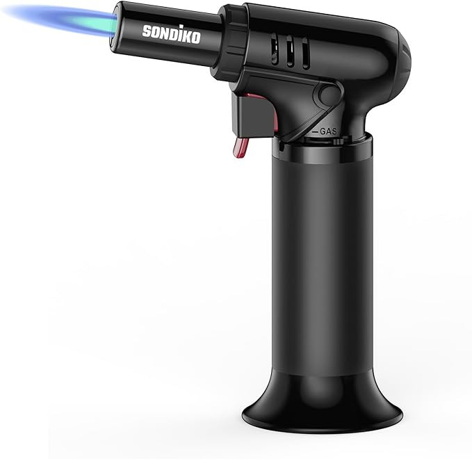 Sondiko Butane Torch with Fuel Gauge S907, Refillable Soldering Torch Lighter with Adjustable Fla... | Amazon (US)
