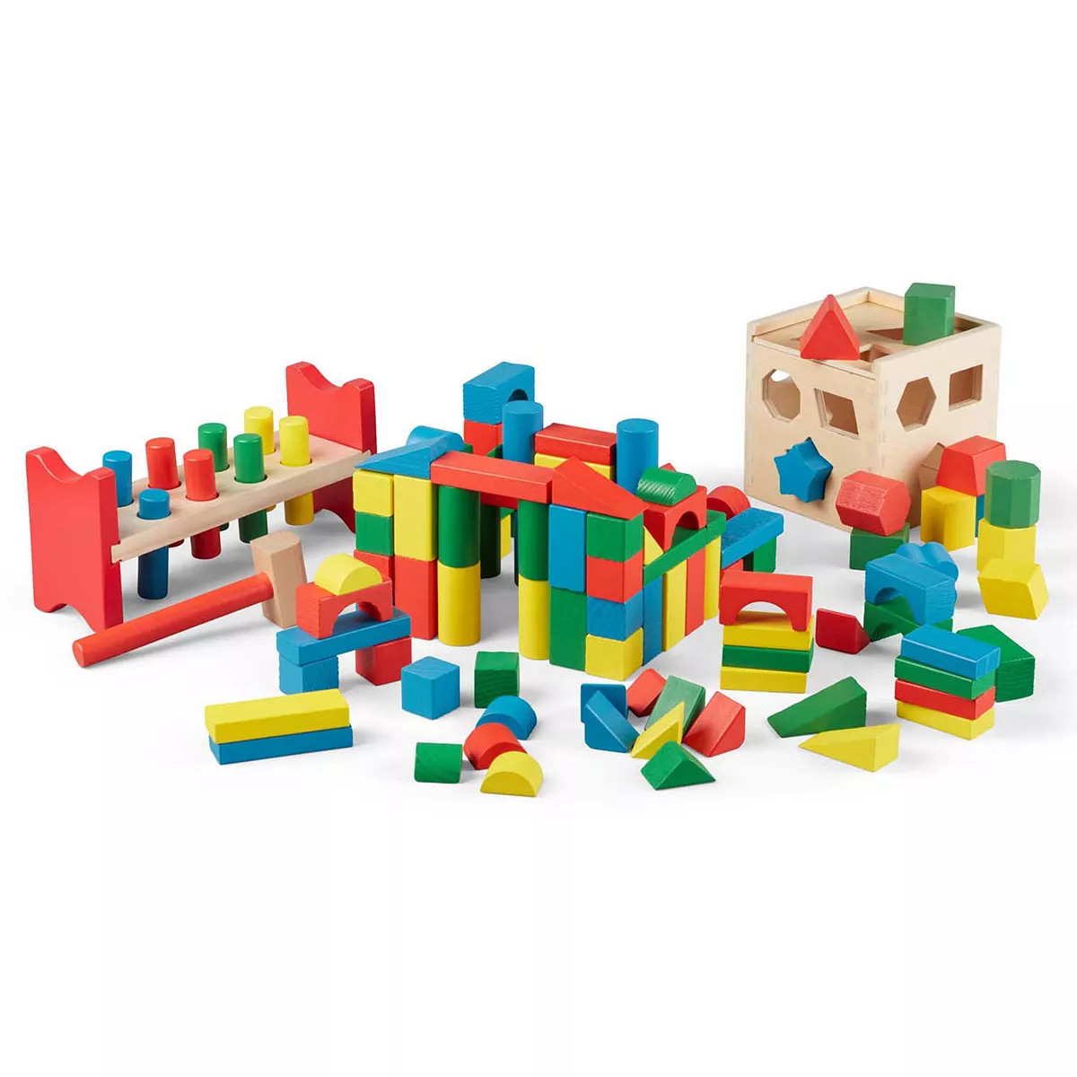 Melissa & Doug Stack, Sort & Pound Wooden Toy Collection | Kohl's
