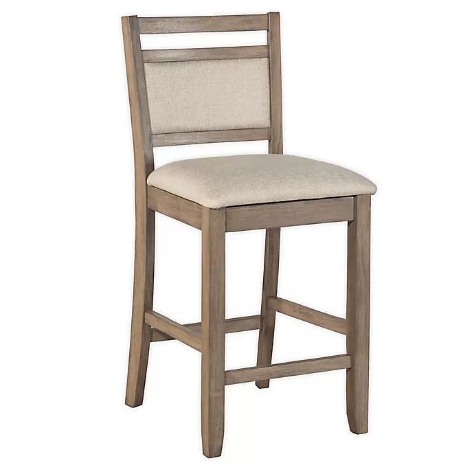 Hartland Upholstered Stool in Driftwood | Bed Bath & Beyond