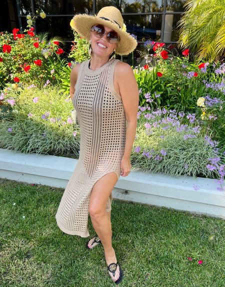 Amazon Prime day is here🎉

This crochet bathing suit cover is 35% off NOW $26.99 and comes in 22 colors✔️

Fits true to size and would be darling with a bodysuit and linen pants as well.

I am wearing a halter bathing suit by Chicos
And Chicos hat on sale

Tory Burch miller sandals in leather with gold 

Versace sunglasses 

Chicos earrings old linked similar 


#LTKxPrimeDay #LTKunder50 #LTKsalealert