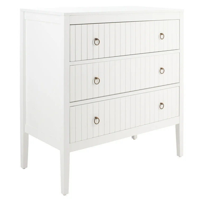SAFAVIEH Tegan Contemporary Style 3 Drawer Chest, White (34.5 in. W x 18 in. D x 36 in. H) | Walmart (US)