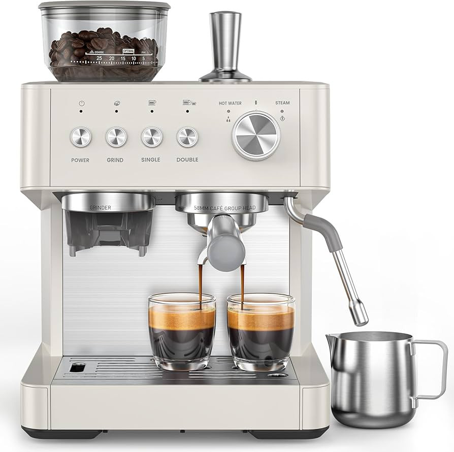 (2026 Upgrade) 20 Bar Espresso Machine with Built-in Anti-Clog Coffee Grinder, Expresso Coffee Ma... | Amazon (US)