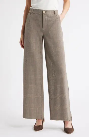Wit & Wisdom Whitney Skyrise Glen Plaid Pleated Wide Leg Trousers | Nordstrom | Nordstrom