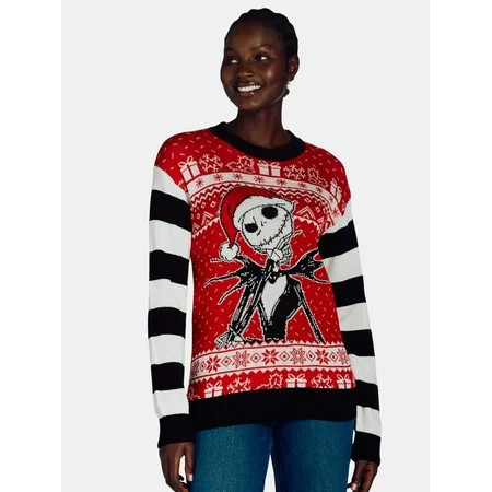 Nightmare Before Christmas Women’s Jack Skellington Sweater Midweight Sizes XXS-XXL | Walmart (US)