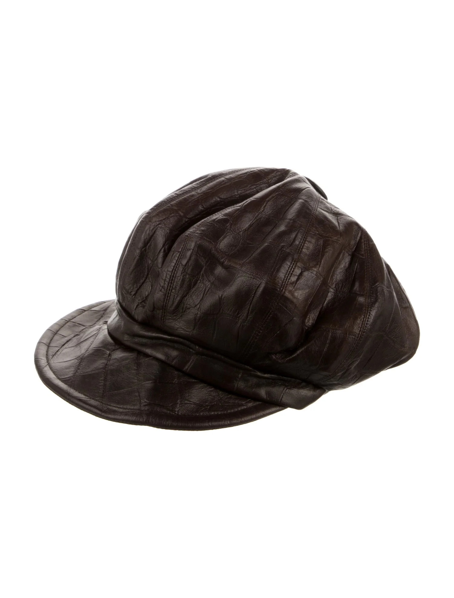 Leather Newsboy Cap | The RealReal