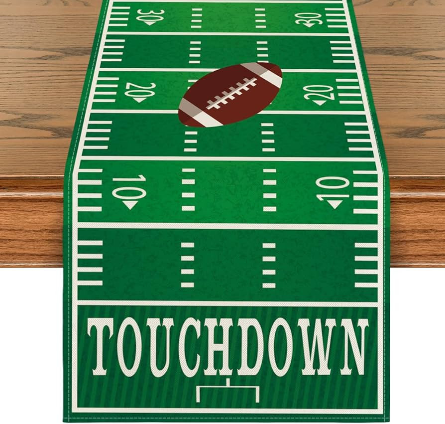 Artoid Mode Touch Down American Football Court Table Runner, Rugby Boy Fall Birthday Party Kitche... | Amazon (US)