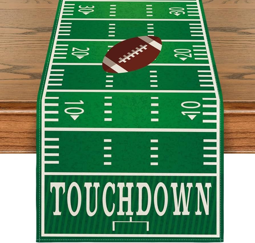 Artoid Mode Touch Down American Football Court Table Runner, Rugby Boy Fall Birthday Party Kitche... | Amazon (US)