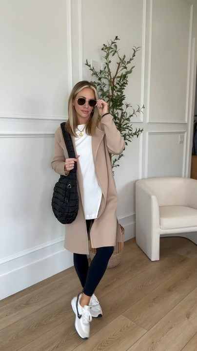 Amazon Causal Fall Outfit Ideas // wearing an XS in leggings small in tee, and small in cardigan/coat. All run tts. 

Fall outfit, winter outfit, sneakers, travel outfit 

#LTKStyleTip #LTKSeasonal