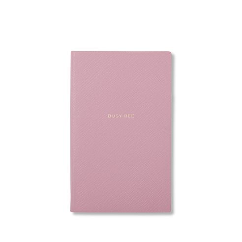 Busy Bee Panama Notebook in rose | Smythson | Smythson