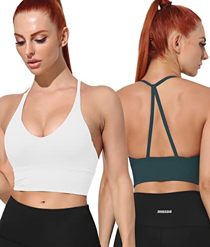 PINKCOSER Women's workout crop tops strappy sports bra build-in athletic tops | Amazon (US)