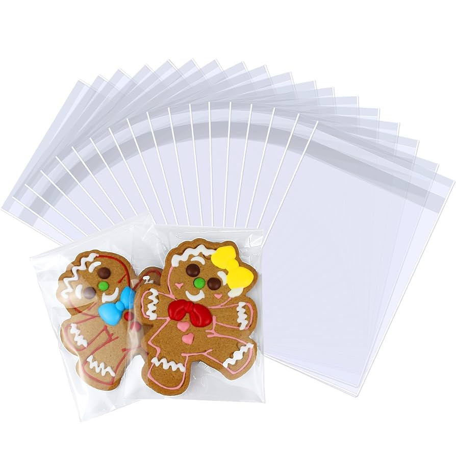 PigPotParty 4''x 6" Clear Plastic Cellophane Gift Wrap Bags, 100 Pcs Small Self Sealing Cookie Ba... | Amazon (US)