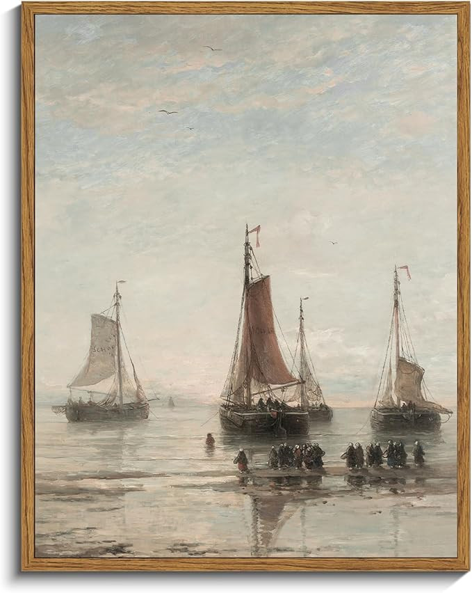 InSimSea Framed Canvas Prints Art Vintage Decor, Room Decor Classical Marine Oil Painting Canvas ... | Amazon (US)