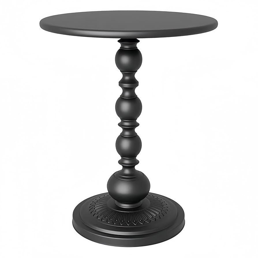 Metal Small End Table,Vintage Matte Black Round Side Table Nightstand for Bedside or Sofa,Small A... | Amazon (US)