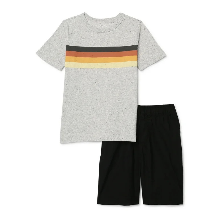 365 Kids from Garanimals Boys Mix and Match Tee and Shorts Outfit Set, 2-Piece, Sizes 4-10 | Walmart (US)