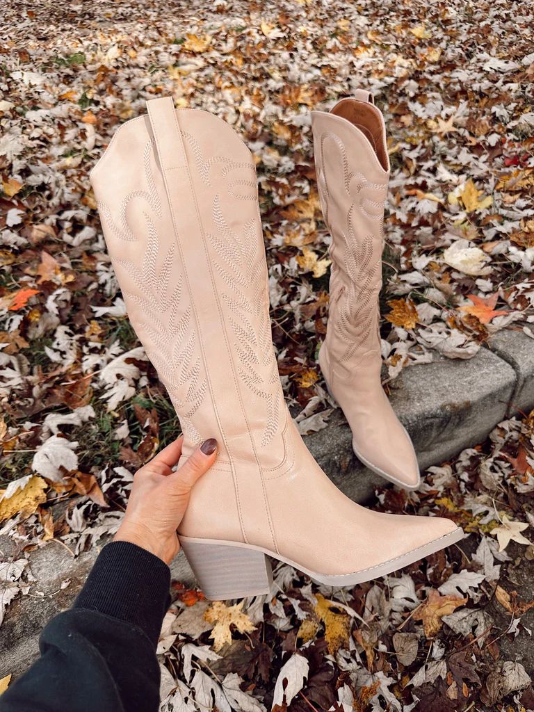 Zoey Nude Western Boots | She Is Boutique