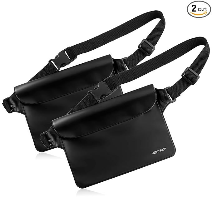 Venterior Waterproof Pouch 2 Pack with Adjustable Waist Strap - Keep Your Phone Wallet License Sa... | Amazon (US)
