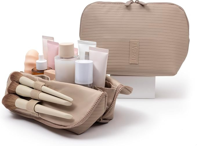 THE VERTI-Vertical Waterproof Makeup & Toiletry Bag | 23-Pocket Organizer with Upright, Fold-Down... | Amazon (US)
