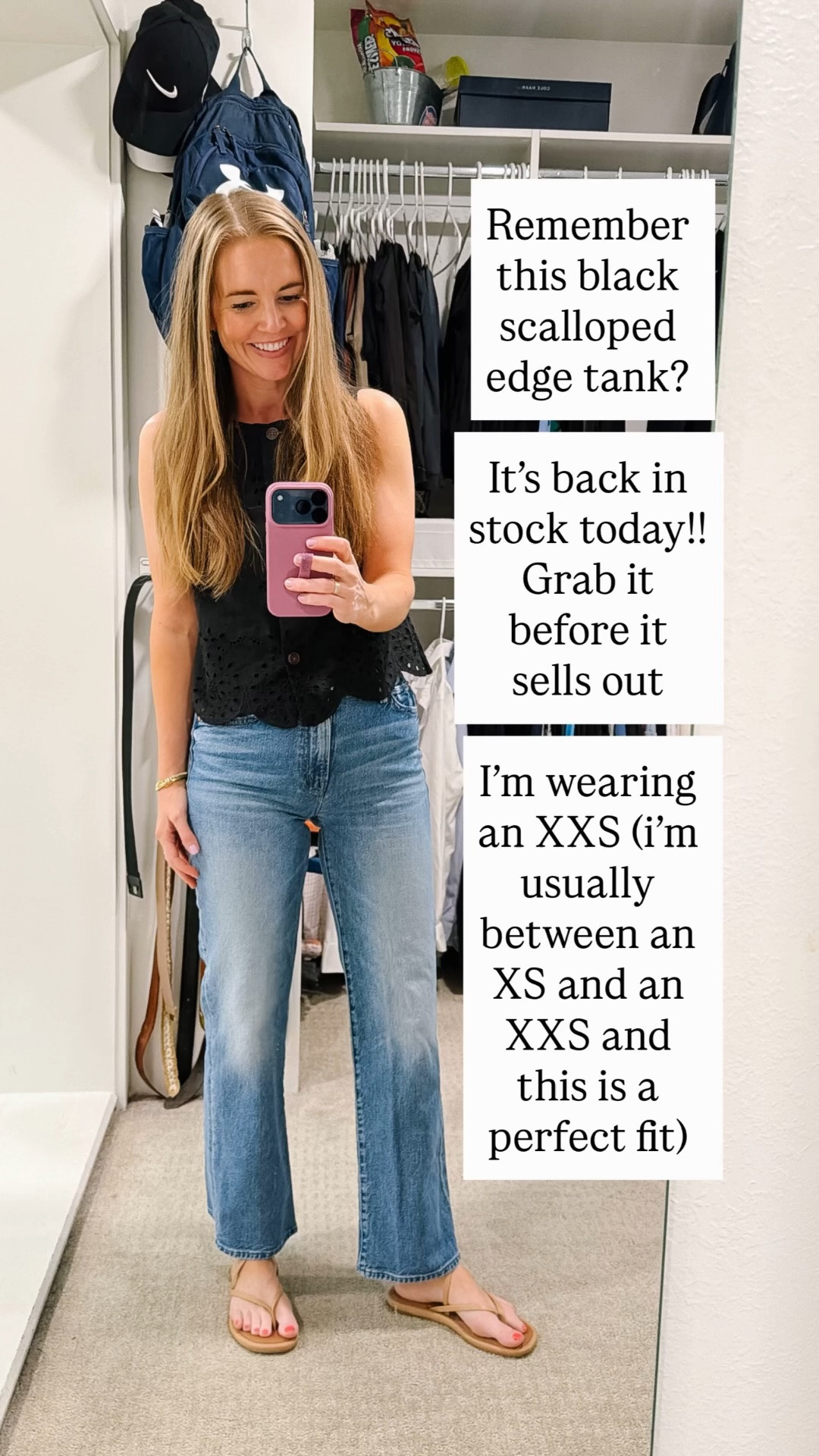 I’m so happy to see this tank back in stock! 

It’s so cute and a perfect dress-up/dress-down 

I’m wearing an XXS (I’m usually between an XS and an XXS) 

Don’t miss the matching skirt!